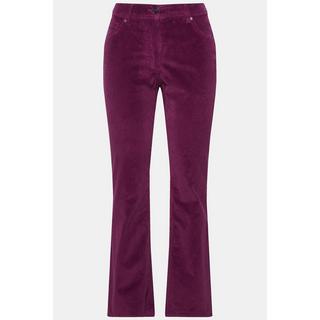 Ulla Popken  Pantaloni in velluto a coste modello Marie in cotone biologico con boot cut e cintura comoda 