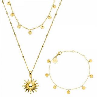 Purelei  Purelei Sun Schmuckset mit 2 Halsketten und 1 Armband, gold 