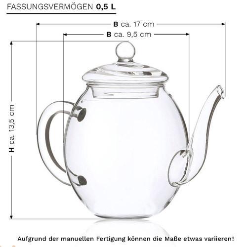 Creano Ensemble théière en verre et fleurs de thé - Creano Mix  
