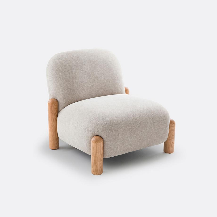 Fauteuil rembourré tissu chenille
