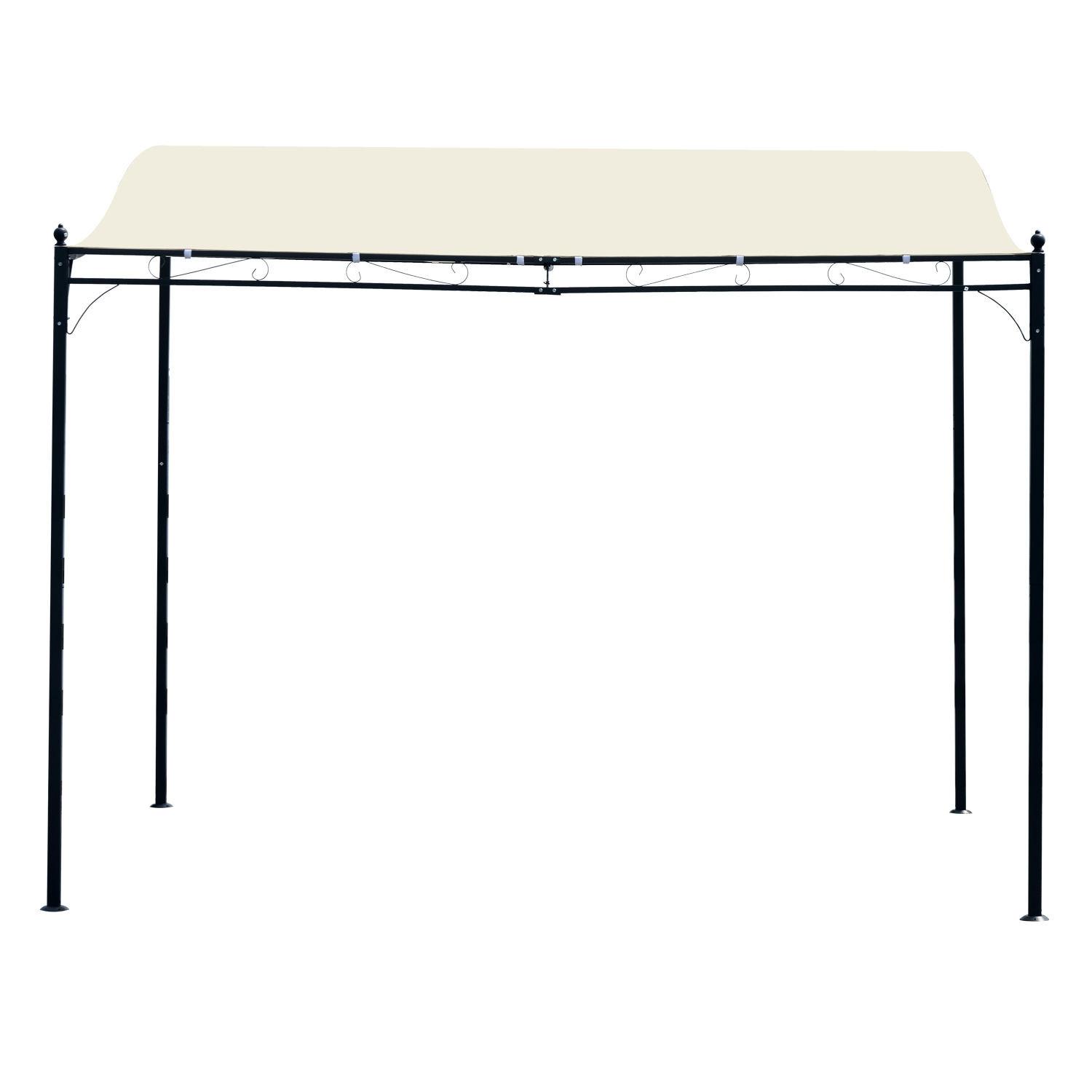 Outsunny Pergola Gazebo Da Giardino Tenda Con Tettoia In Metallo, Crema, 297X297Cm  