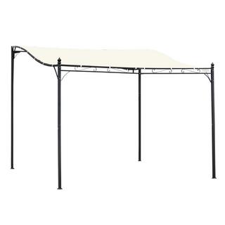 Outsunny Pergola Gazebo Da Giardino Tenda Con Tettoia In Metallo, Crema, 297X297Cm  