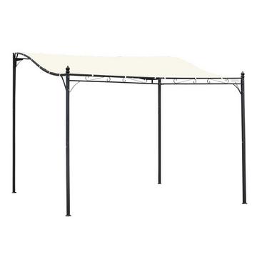 Pergola Gazebo Da Giardino Tenda Con Tettoia In Metallo, Crema, 297X297Cm