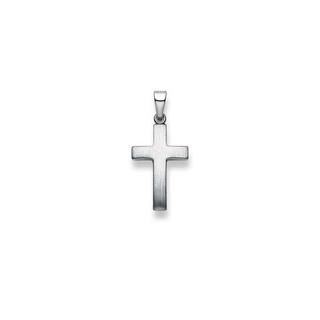 MUAU Schmuck  Pendentif croix or blanc 750, 25x12mm 