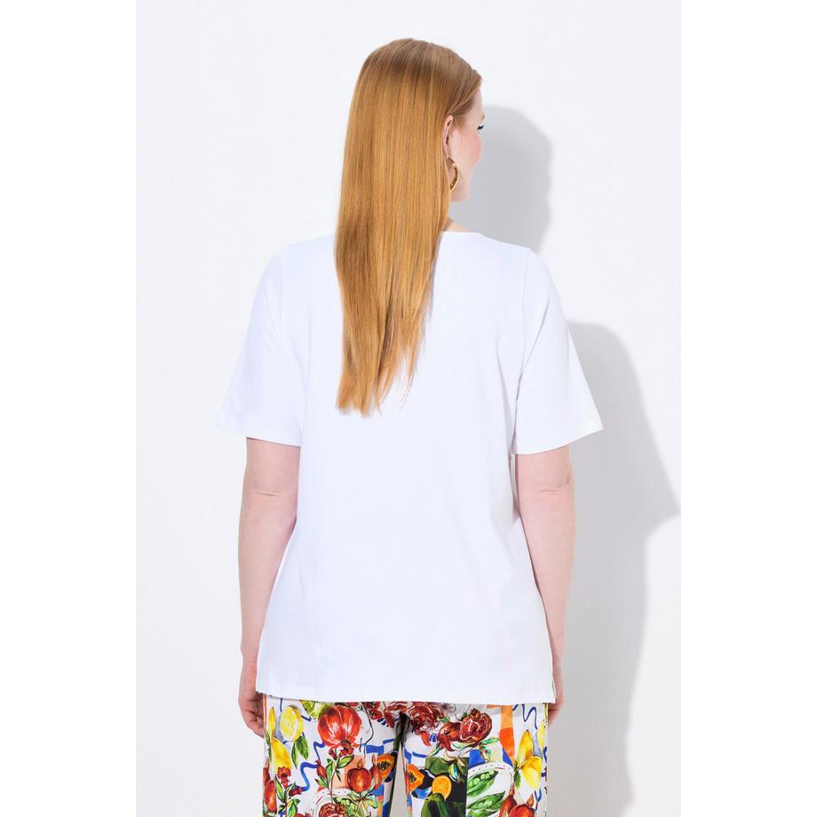 Ulla Popken Cotone Pima Limone Scollo a Barca Mezze Maniche T-Shirt  