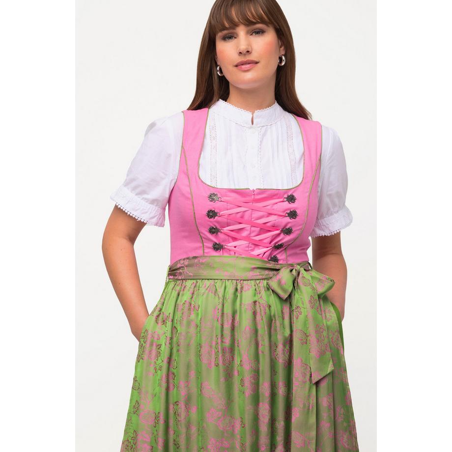 Ulla Popken Dirndl Allacciatura Scollo Rettangolare Senza Maniche  