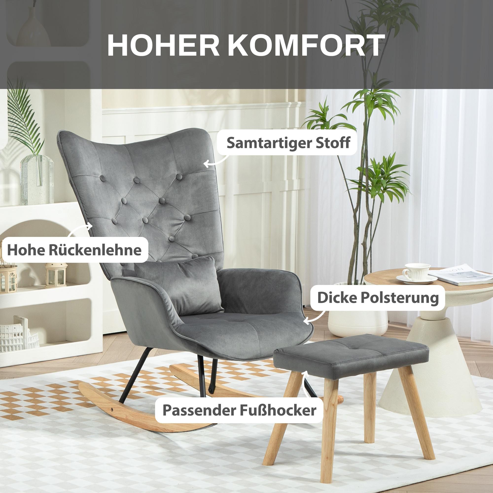 HOMCOM Schaukelsessel mit Hocker  
