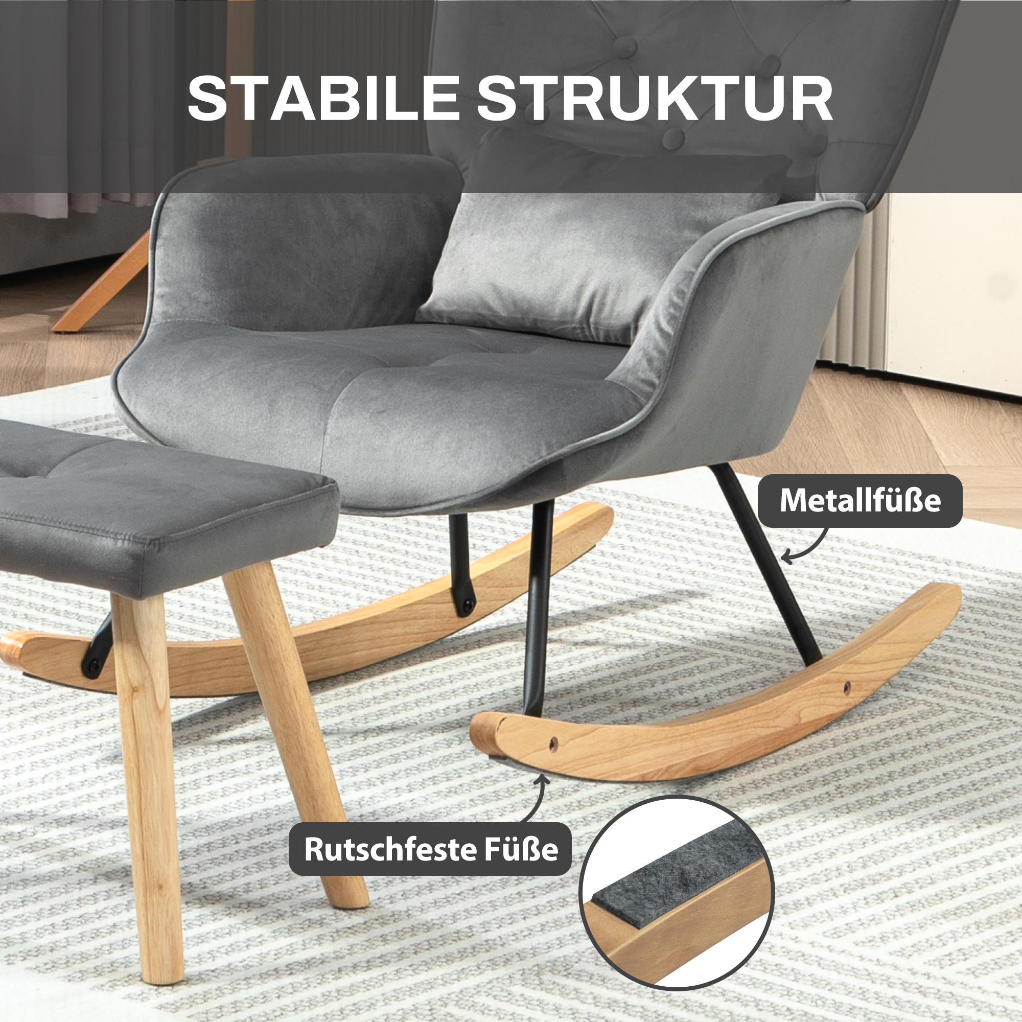 HOMCOM Schaukelsessel mit Hocker  