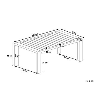 Beliani Table de jardin en Aluminium Moderne CASTELLA  