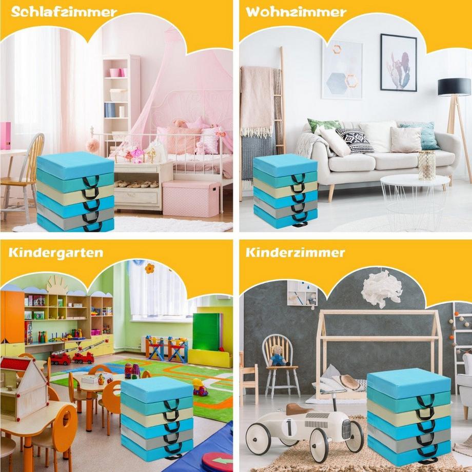 Northix Ensemble de 6 coussins de siège pour enfants  