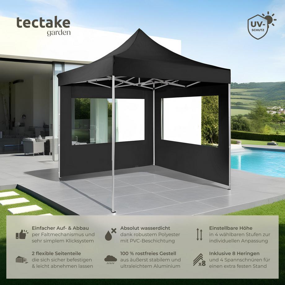 Tectake Pavillon Olivia 3 x 3 m, mit Aluminiumgestell wasserdicht  