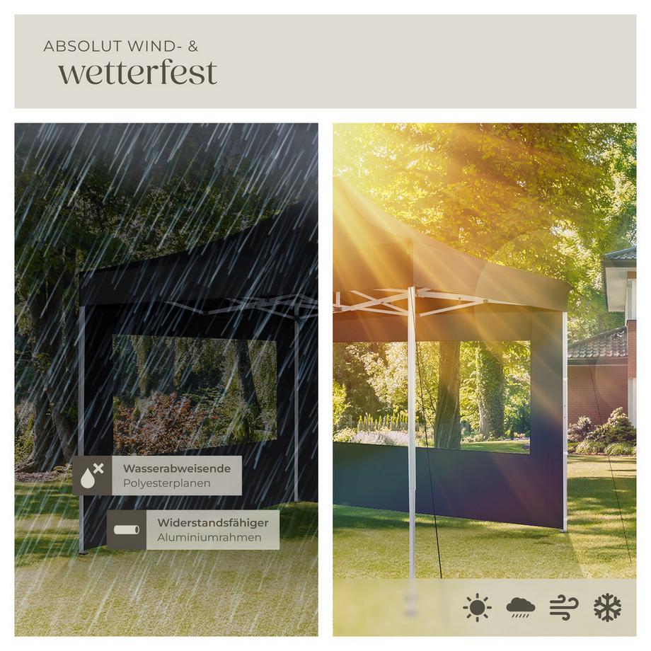 Tectake Pavillon Olivia 3 x 3 m, mit Aluminiumgestell wasserdicht  