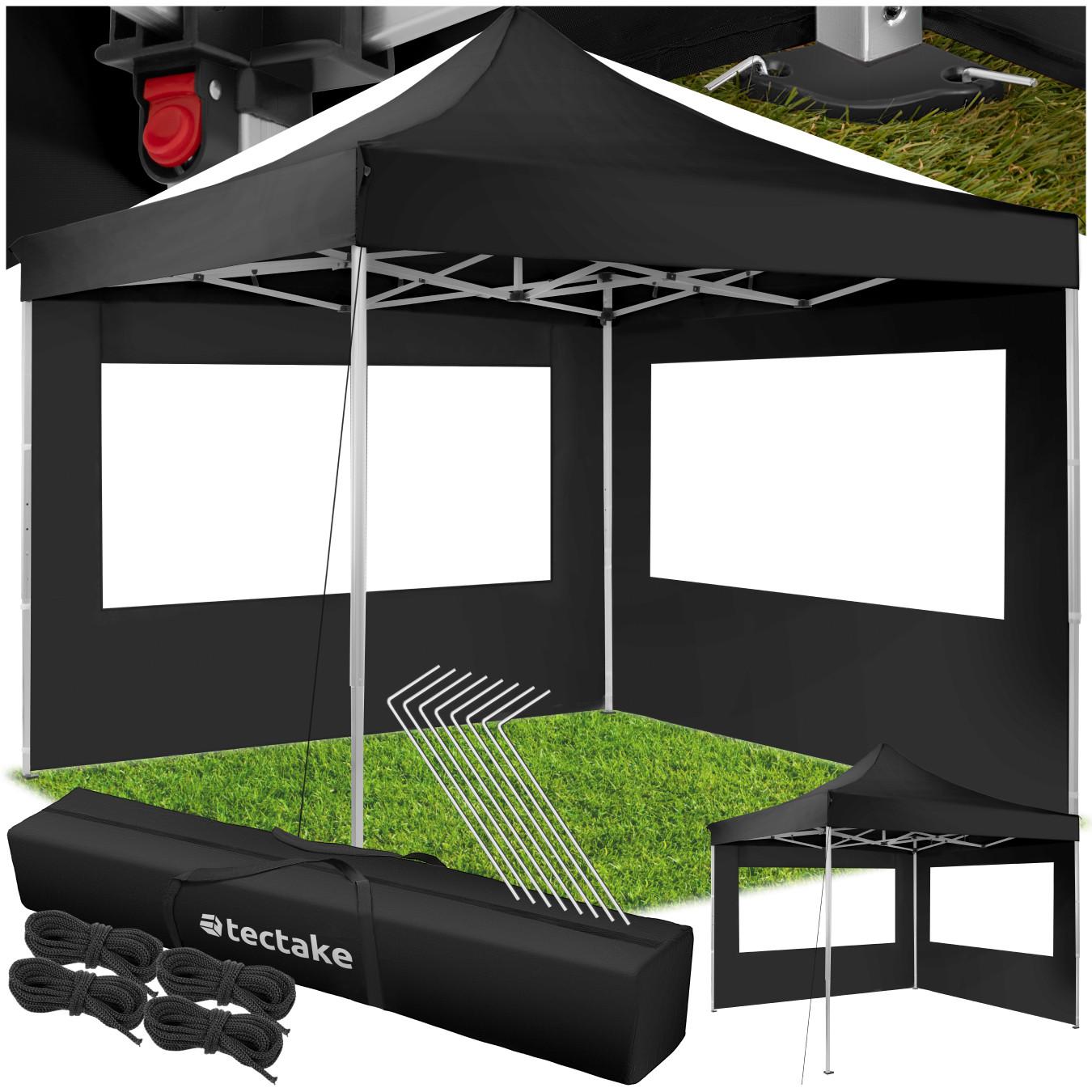 Tectake Gazebo pieghevole Olivia 3x3 m con 2 elementi laterali  