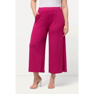 Ulla Popken  Culottes in tessuto operato lunghe fino al polpaccio con taglio della gamba dritto e cintura elastica 