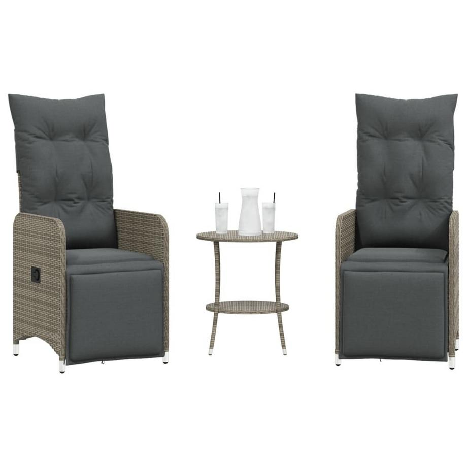 VidaXL Chaise de jardin inclinable rotin synthétique  