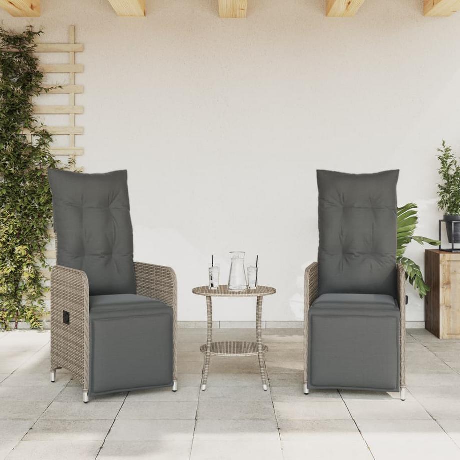 VidaXL Chaise de jardin inclinable rotin synthétique  