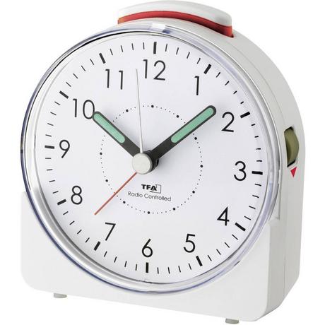 TFA Dostmann Radiocontrollato Sveglia Bianco Fluorescente lancetta  