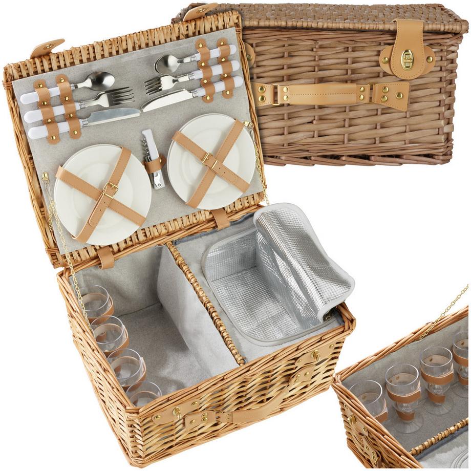 Picknickkorb Föhr für 4 Personen integriertes Kühlfach