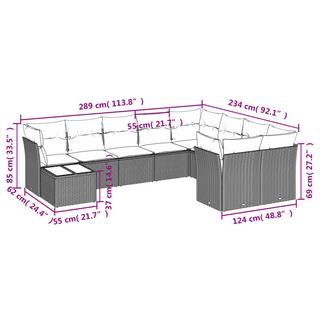 VidaXL Garten sofagarnitur poly-rattan  