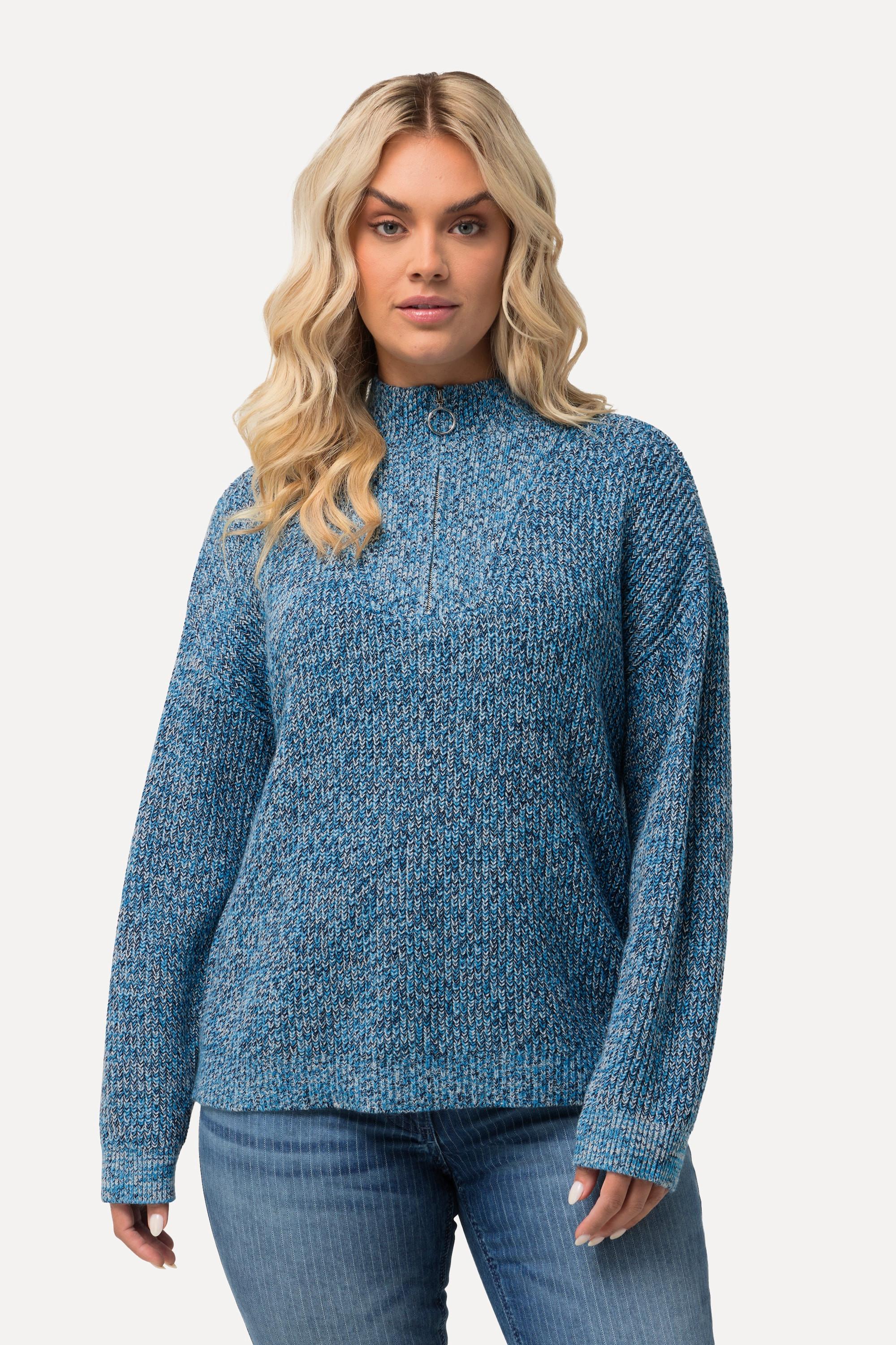 Ulla Popken  Pullover, Oversized, Toyerkragen, Langarm 