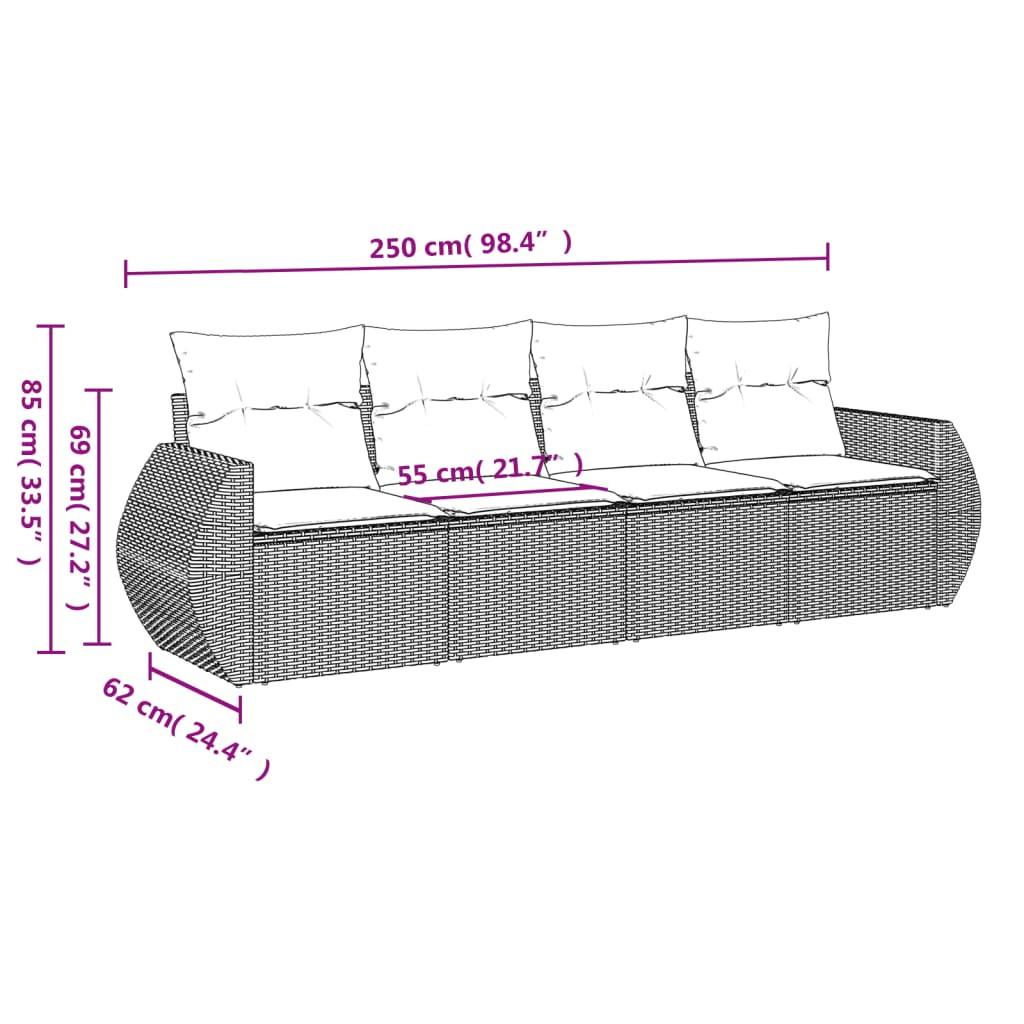 VidaXL Ensemble de canapés de jardin rotin synthétique  