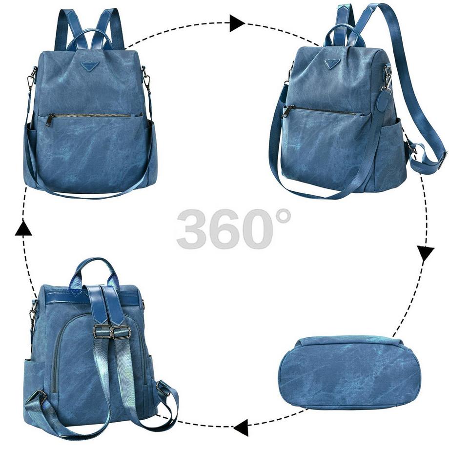 Only-bags.store Petit sac à dos urbain en cuir végétal avec fonction anti-vol  
