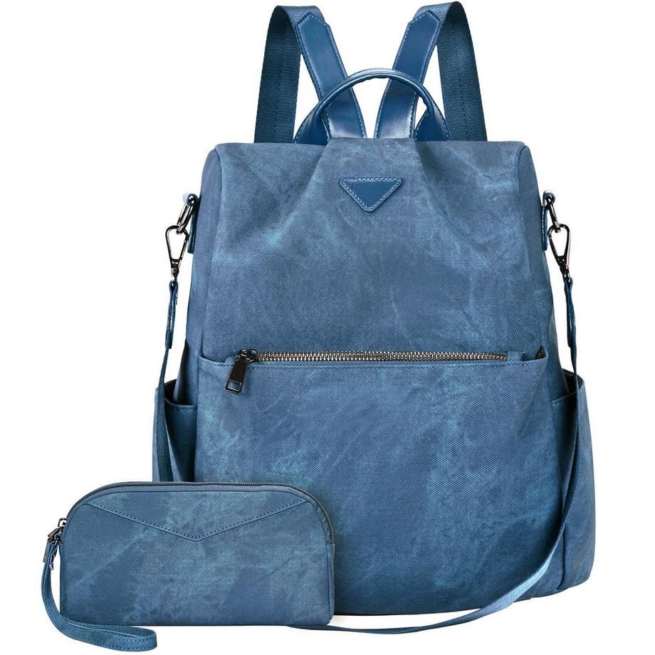 Rucksack klein, Stadtrucksack aus veganem Leder, Rucksack Handtasche Anti-Diebstahl, eleganter Tagesrucksack für Büro, Pendeln, Arbeit