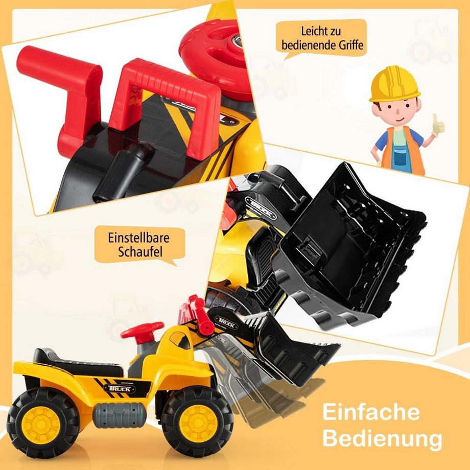 B2X  Pelle à siège avec compartiment de rangement intégré, pelle pour enfants avec 4 boutons sonores, jouet pelle 