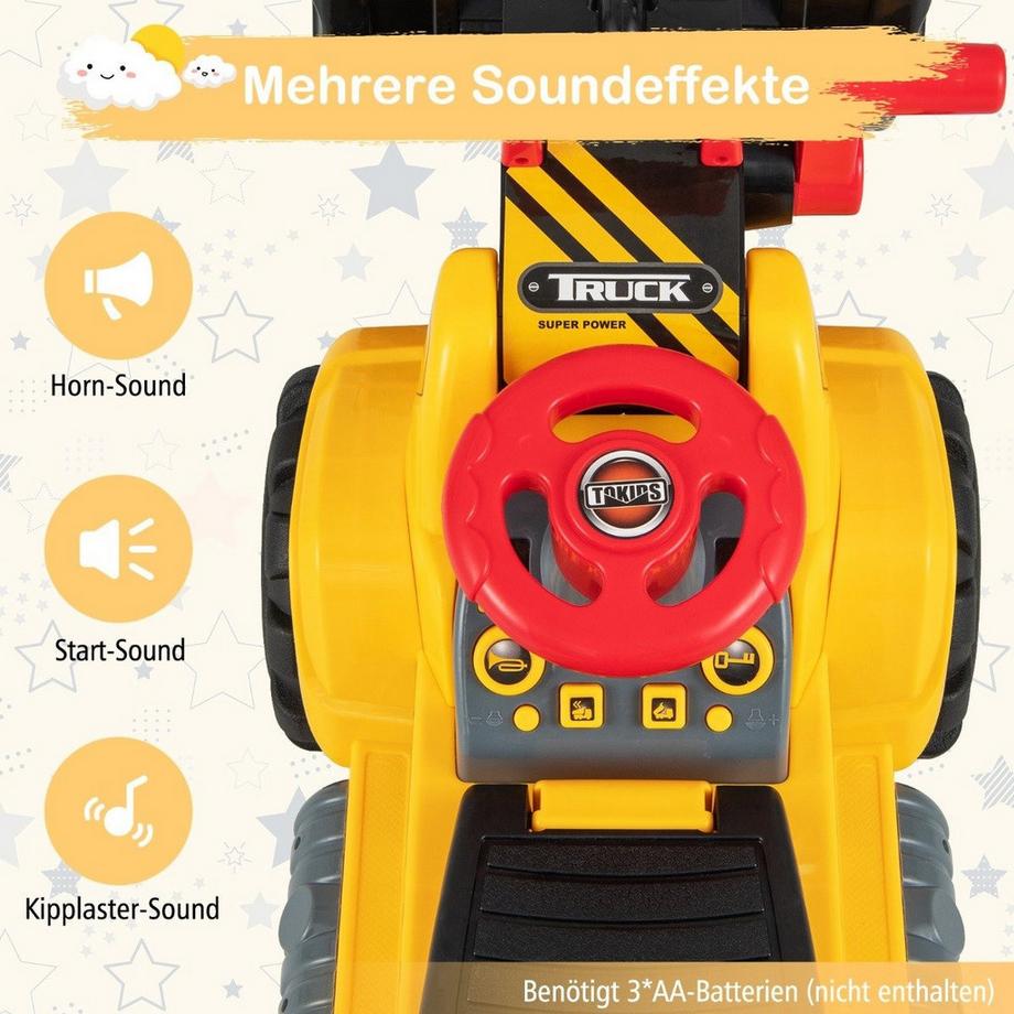 B2X  Pelle à siège avec compartiment de rangement intégré, pelle pour enfants avec 4 boutons sonores, jouet pelle 