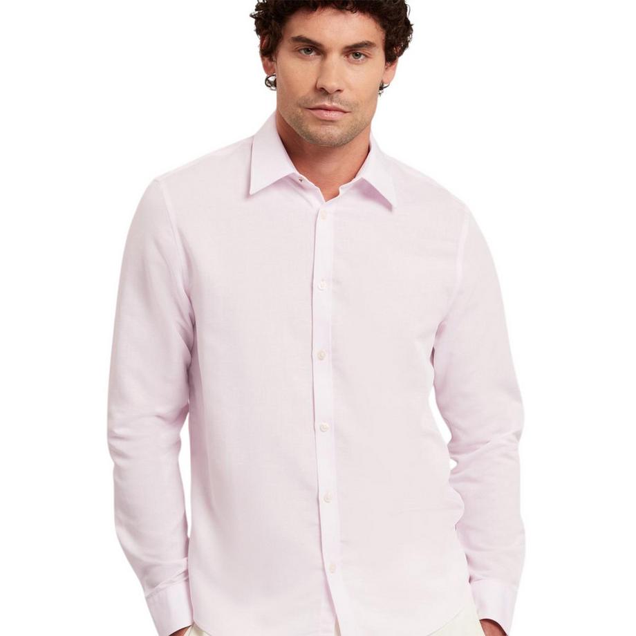 TED BAKER  Camicia Regolare Misto Lino Manica Lunga 