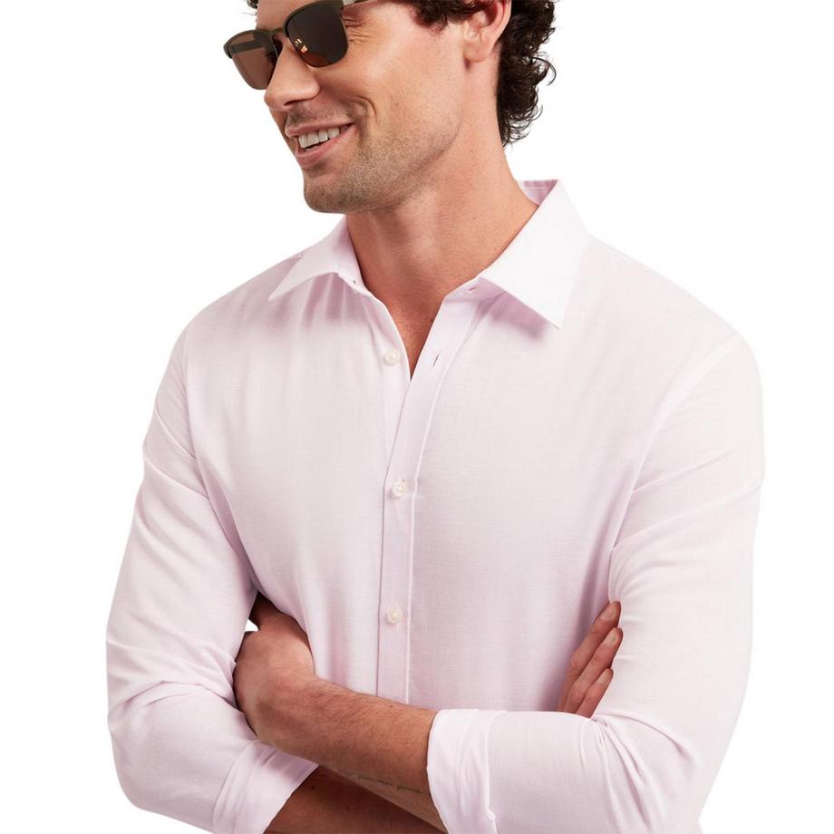 TED BAKER  Camicia Regolare Misto Lino Manica Lunga 