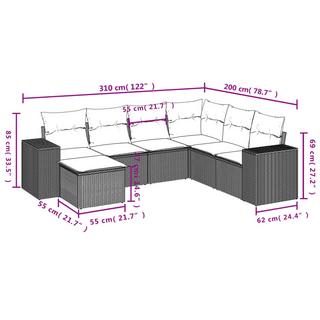 VidaXL Garten sofagarnitur poly-rattan  