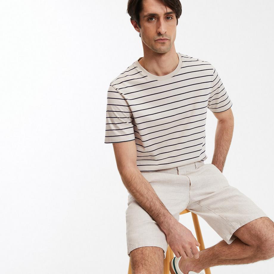 La Redoute Collections T-shirt Rayé Col Rond  