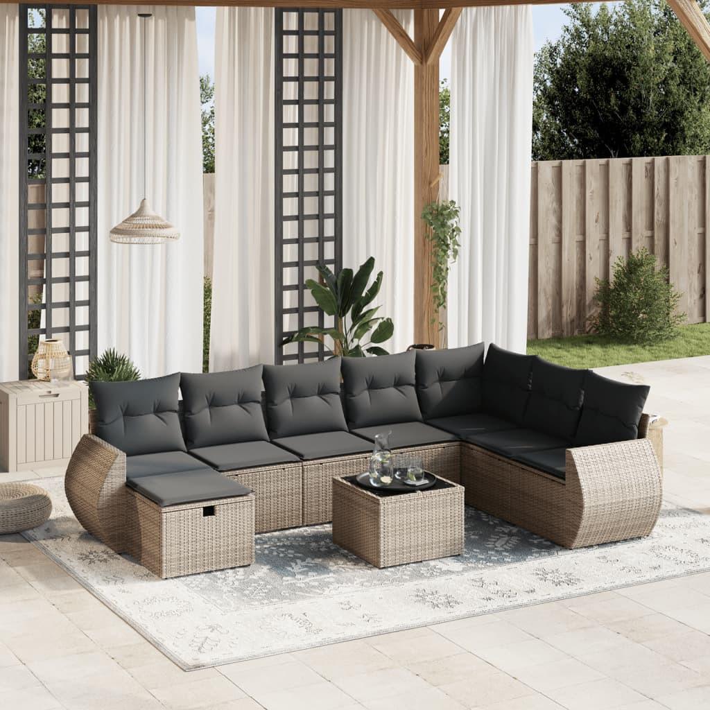 VidaXL set divano da giardino Polirattan  