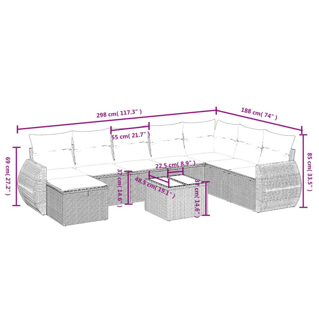 VidaXL set divano da giardino Polirattan  