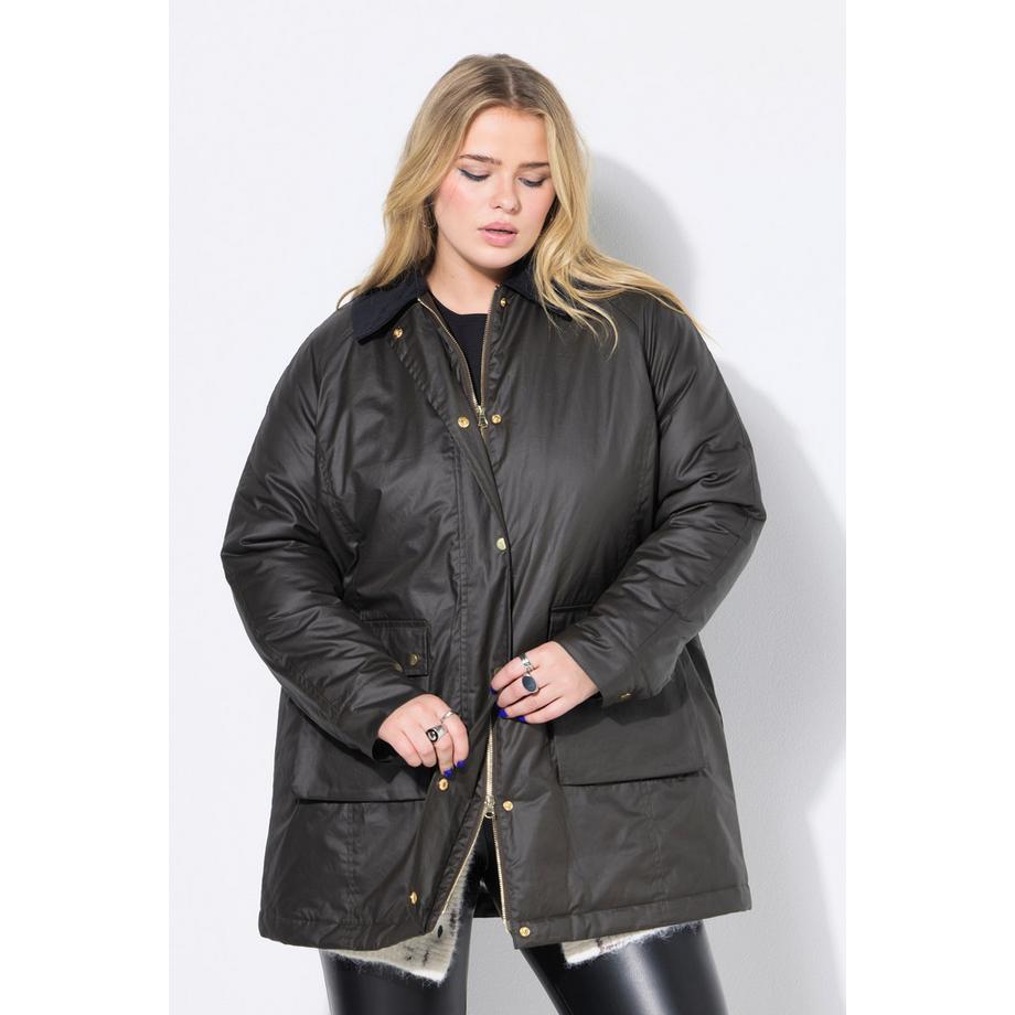 Studio Untold Veste enduite Ligne A Col en Velours Côtelé Style Britannique  