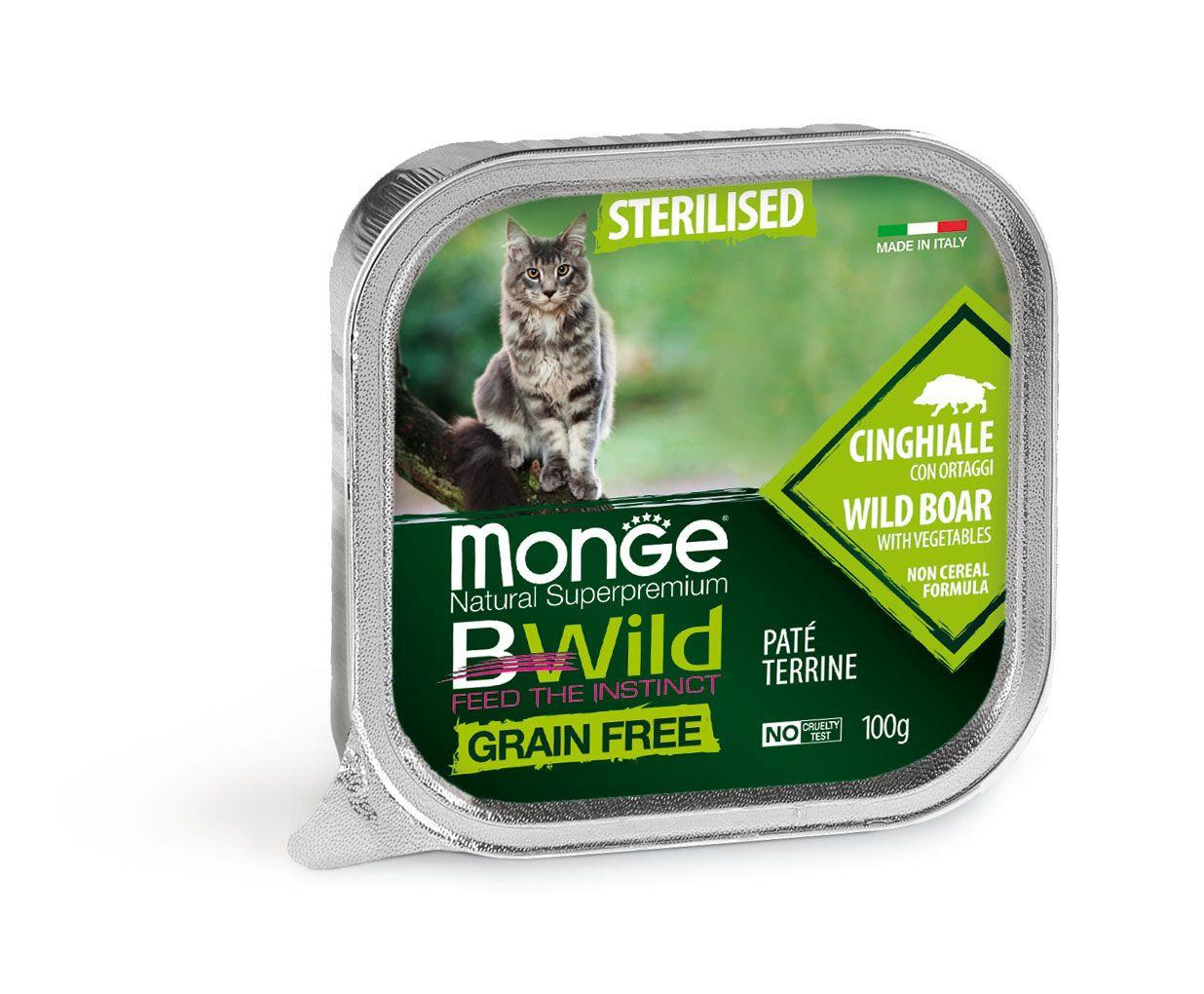 Monge  BWild per gatti sterilizzati cinghiale - Multipack 