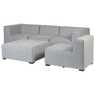 Beliani Sofa mit Ottomane aus Polyester Minimalistisch AREZZO  