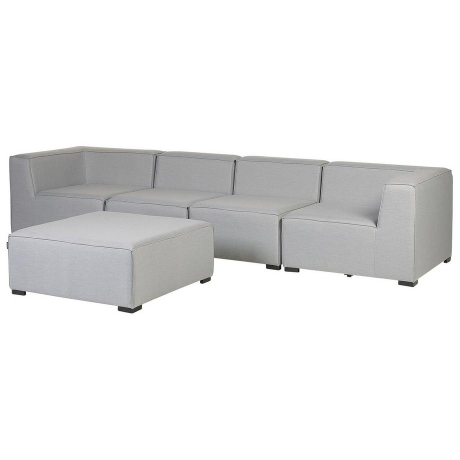 Beliani Canapé avec pouf en Tissu Minimaliste AREZZO  