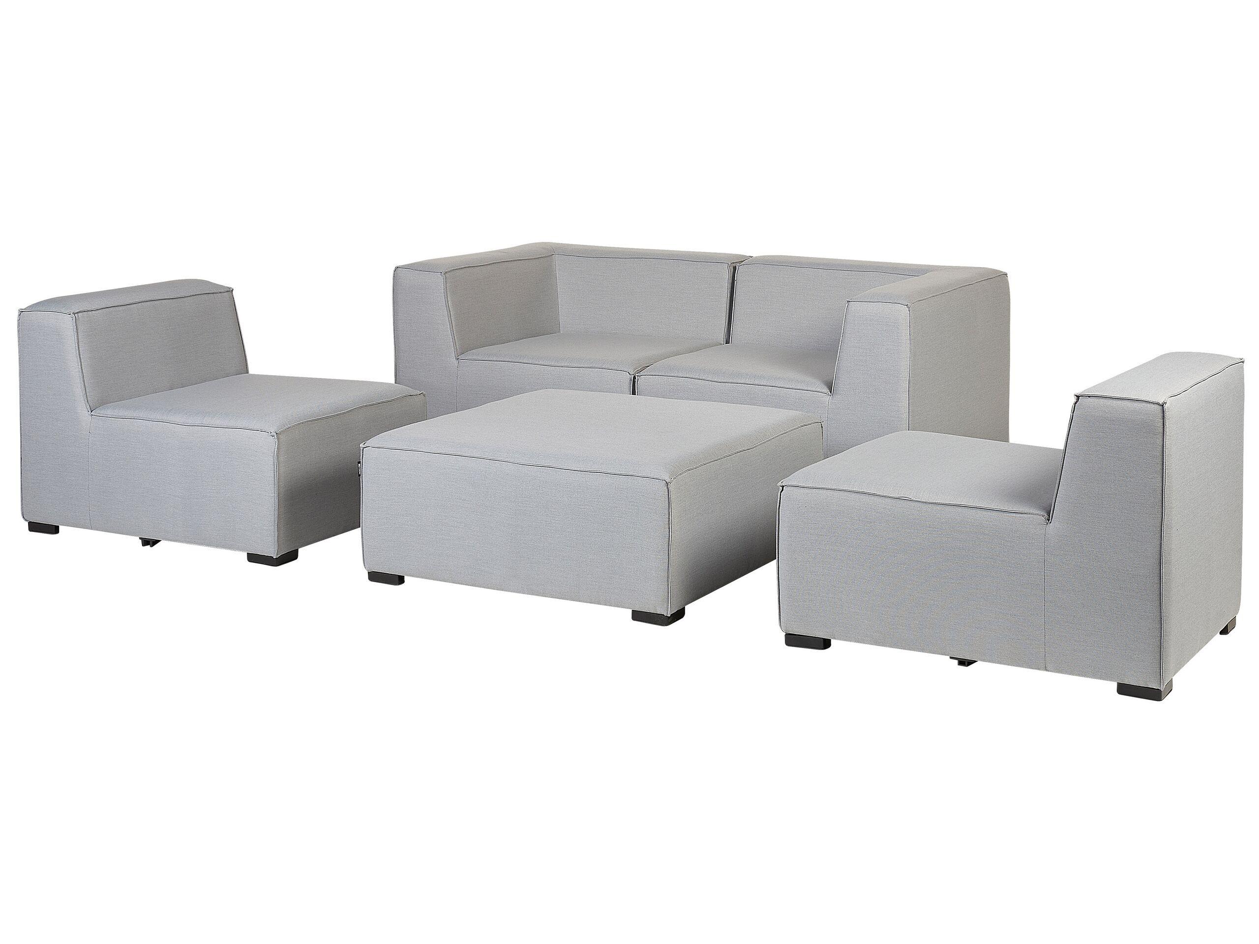 Beliani Sofa mit Ottomane aus Polyester Minimalistisch AREZZO  