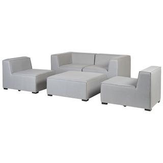 Beliani Sofa mit Ottomane aus Polyester Minimalistisch AREZZO  