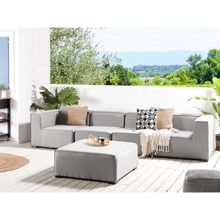 Beliani Sofa mit Ottomane aus Polyester Minimalistisch AREZZO  