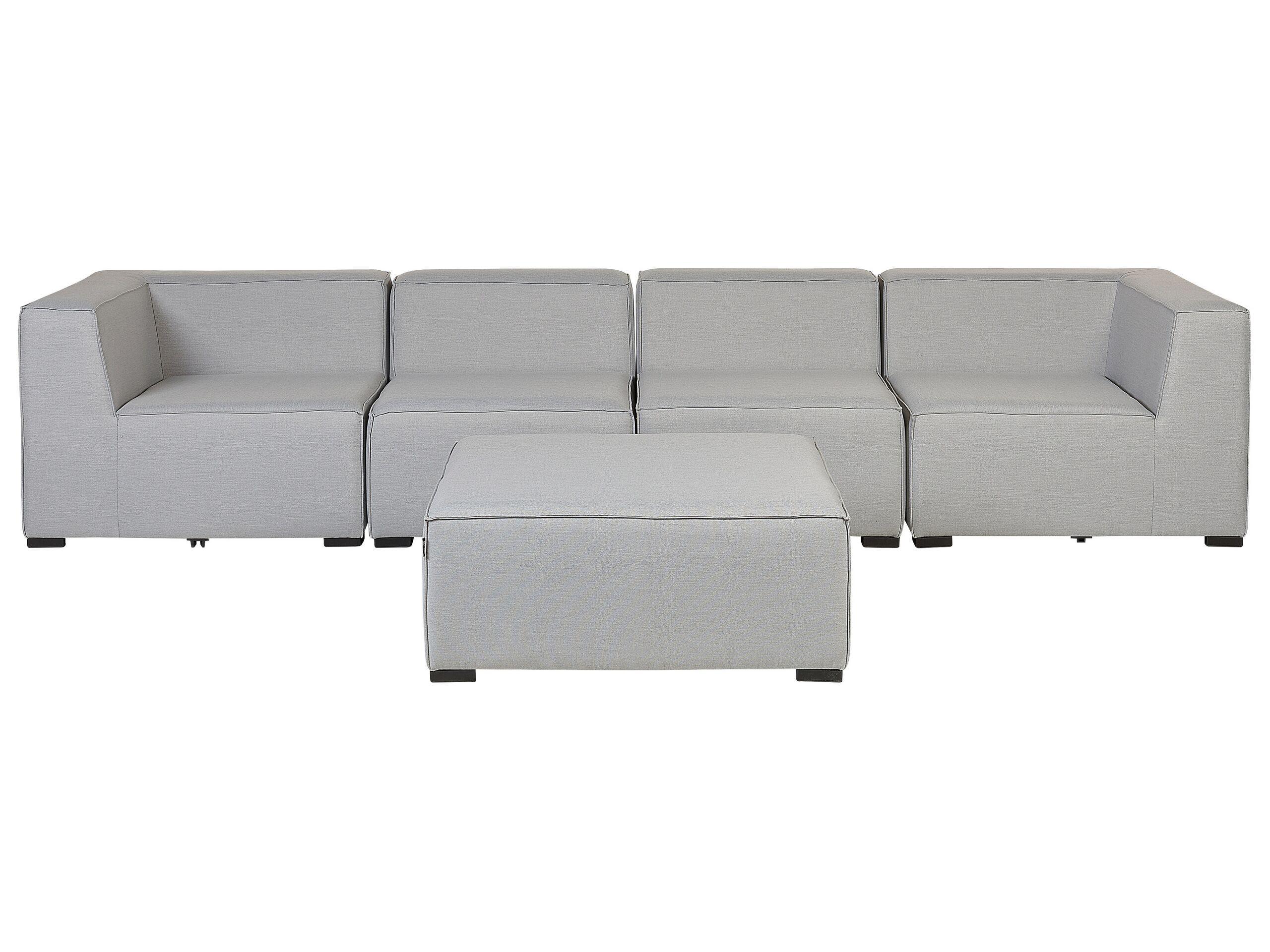 Beliani Sofa mit Ottomane aus Polyester Minimalistisch AREZZO  