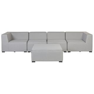 Beliani Sofa mit Ottomane aus Polyester Minimalistisch AREZZO  