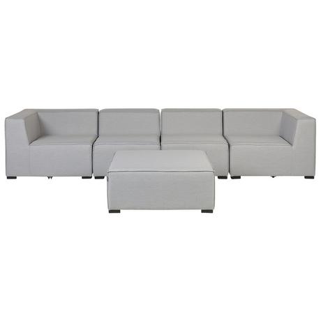 Beliani Sofa mit Ottomane aus Polyester Minimalistisch AREZZO  