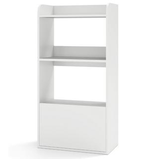 B2X Bücherregal mit Schublade Standregal mit 2 Fächern Büroregal aus Holz 55 x 29 x 105 cm Weiß  