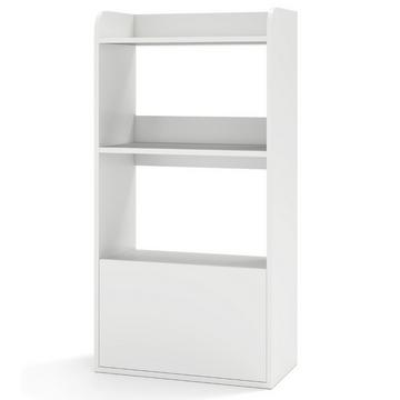 Bücherregal mit Schublade Standregal mit 2 Fächern Büroregal aus Holz 55 x 29 x 105 cm Weiß