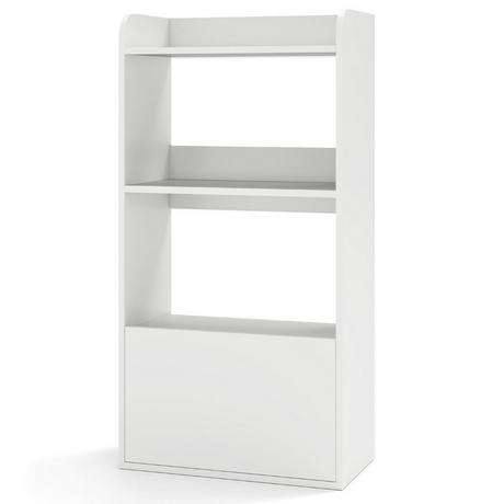 B2X Bücherregal mit Schublade Standregal mit 2 Fächern Büroregal aus Holz 55 x 29 x 105 cm Weiß  