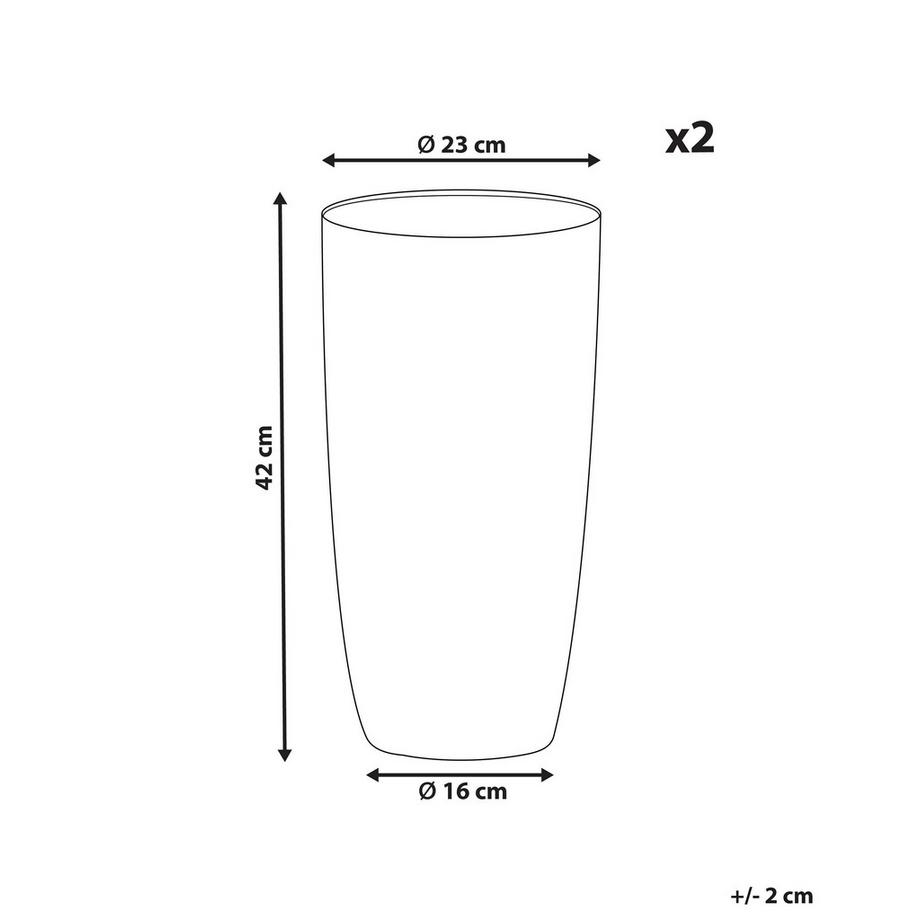 Beliani Lot de 2 pots de fleurs en Fibre d'argile Traditionnel ABDERA  