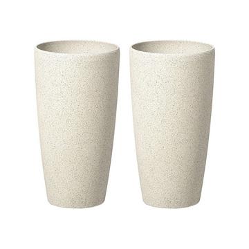 Lot de 2 pots de fleurs en Fibre d'argile Traditionnel ABDERA